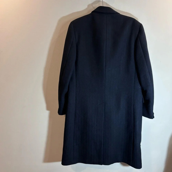 AQUASCUTUM Sz 40 Wool Removable Lining Herringbone Shoulder Pads Mid-Length Coat - Picture 7 of 16